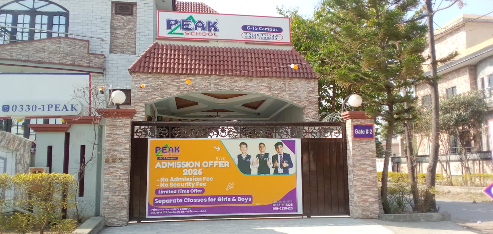 peak Montessori high school building location Shamsabad, Rawalpindi